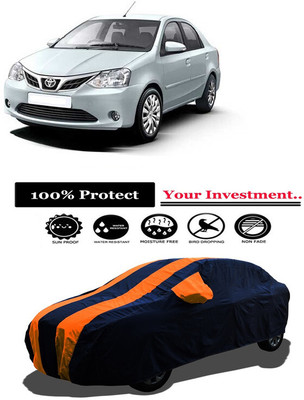 Amexride Car Cover For Toyota Etios 1.5 Xclusive (With Mirror Pockets)(Orange)