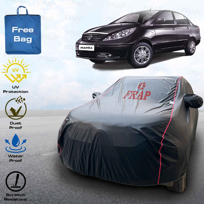 Frap Car Cover For Tata Indigo Manza, Manza, Manza EX, Manza GLX, Manza VX (With Mirror Pockets)(Black, Red)
