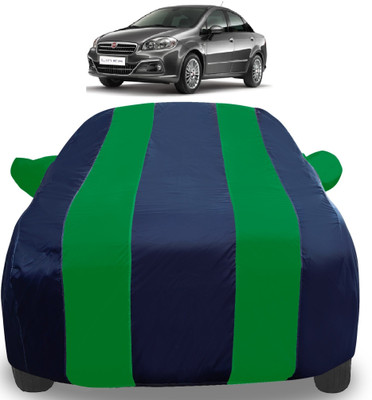 Auto Hub Car Cover For Fiat Linea (With Mirror Pockets)(Green)