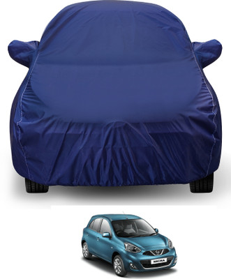 Auto Hub Car Cover For Nissan Micra (With Mirror Pockets)(Blue)