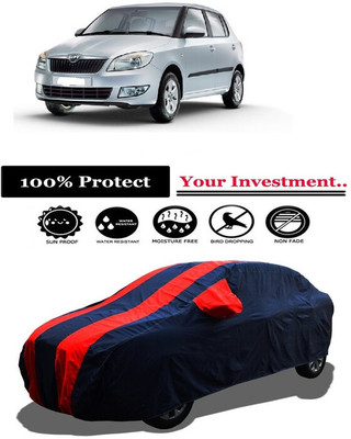 Amexride Car Cover For Skoda Fabia Active Plus 1.2 TDI CR (With Mirror Pockets)(Red)
