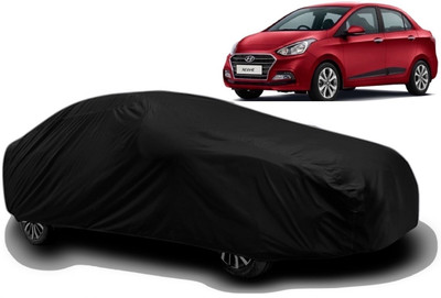 Swarish Car Cover For Hyundai Xcent (With Mirror Pockets)(Black)
