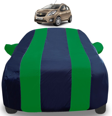 Auto Hub Car Cover For Chevrolet Beat (With Mirror Pockets)(Green)