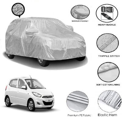 GIFFEN Car Cover For Hyundai i10 (With Mirror Pockets)(Silver)