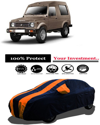 Amexride Car Cover For Maruti Suzuki Gypsy 1000 (With Mirror Pockets)(Orange)