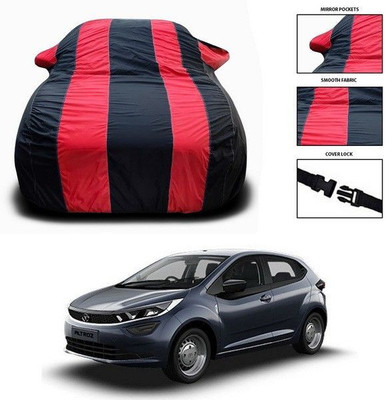 SEBONGO Car Cover For Tata Altroz (With Mirror Pockets)(Red, Black)