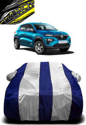 FRONCH Car Cover For Renault Kwid CAPTAIN AMERICA 1.0 AMT (With Mirror Pockets)(White, Blue)