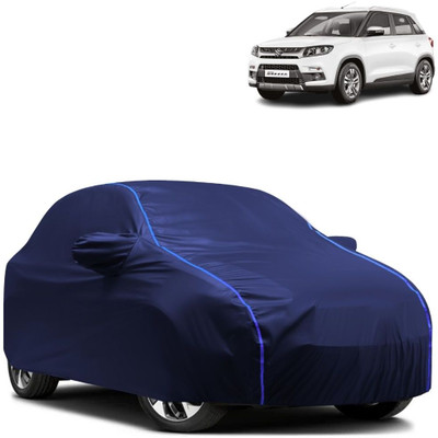 Autohaux Car Cover For Maruti Suzuki Vitara Brezza (With Mirror Pockets)(Blue)