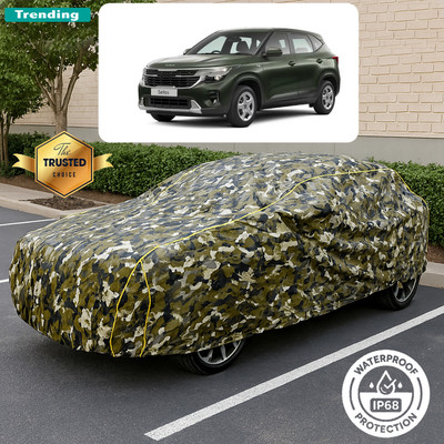 CODOKI Car Cover For Kia Seltos HTE 1.5 (With Mirror Pockets)(Yellow, Black)