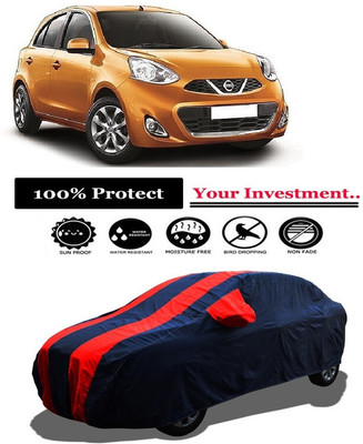 Amexride Car Cover For Nissan Micra Diesel XL (With Mirror Pockets)(Red)
