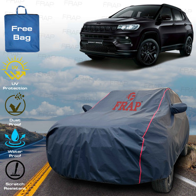 Frap Car Cover For Jeep Compass (With Mirror Pockets)(Blue, Red)