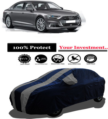 Amexride Car Cover For Audi A8 L 50 TDI Quattro (With Mirror Pockets)(Grey)