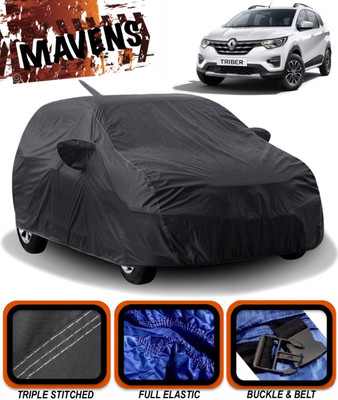 MAVENS Car Cover For Renault Triber (With Mirror Pockets)(Black)