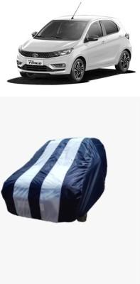 ATBROTHERS Car Cover For Tata Tiago Revotroq XB (Without Mirror Pockets)(White, Blue)