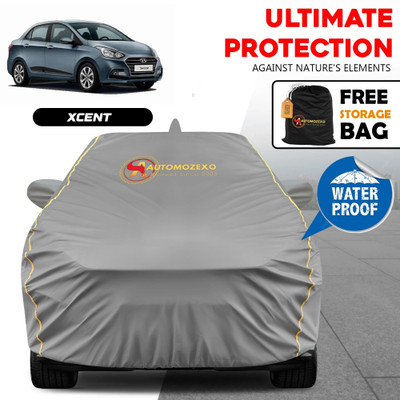 AUTOMOZEXO Car Cover For Hyundai Xcent, Xcent 1.1 CRDi S, Xcent 1.2 Kappa S, Xcent 1.2 VTVT E Petrol, Xcent Facelift (With Mirror Pockets)(Grey)