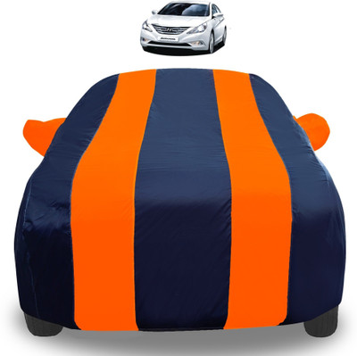 Auto Hub Car Cover For Hyundai Sonata (With Mirror Pockets)(Orange)
