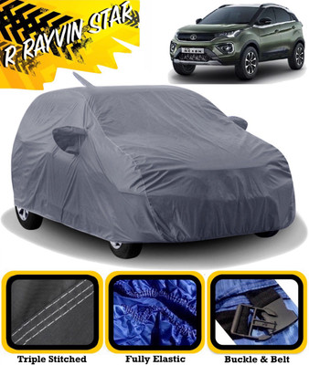 R Rayvin Star Car Cover For Tata Nexon 1.2 Revotron XM (With Mirror Pockets)(Grey)