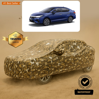 CODOKI Car Cover For Honda City Facelift (With Mirror Pockets)(Yellow, White)