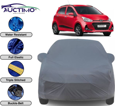 AUCTIMO Car Cover For Hyundai Grand i10 (With Mirror Pockets)(Grey)