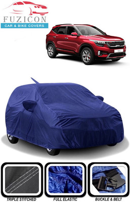 FUZICON Car Cover For Kia Seltos GTK 1.4 Dual Tone (With Mirror Pockets)(Blue)
