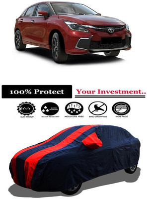 Amexride Car Cover For Toyota Glanza G (With Mirror Pockets)(Red)