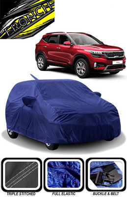 FRONCH Car Cover For Kia Seltos GTX Plus AT 1.4 (With Mirror Pockets)(Blue)