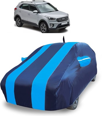 Auto Hub Car Cover For Hyundai Creta (With Mirror Pockets)(Blue)