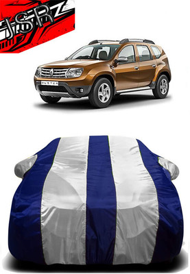 J S R Car Cover For Renault Duster Petrol RxL (With Mirror Pockets)(White, Blue)