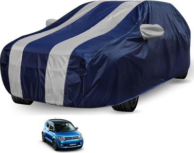 Auto Hub Car Cover For Maruti Suzuki Ignis (With Mirror Pockets)(Blue, Silver)