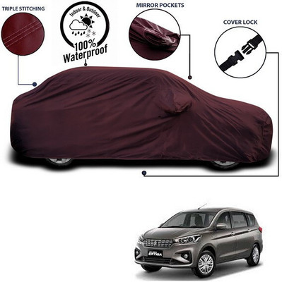 ANTHUB Car Cover For Maruti Suzuki Ertiga (With Mirror Pockets)(Maroon)