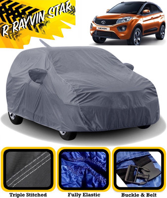 R Rayvin Star Car Cover For Tata Nexon (With Mirror Pockets)(Grey)