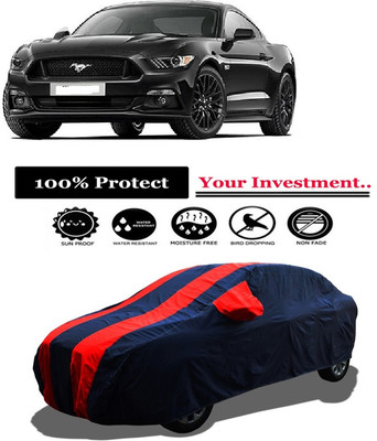 Amexride Car Cover For Ford Mustang V8 (With Mirror Pockets)(Red)