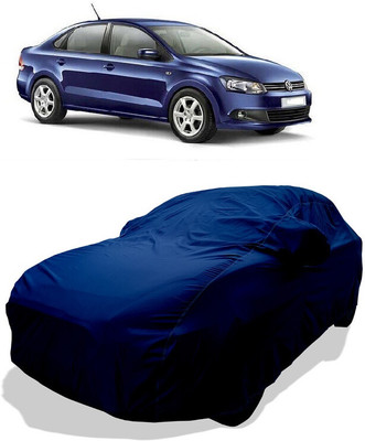 Coxtor Car Cover For Volkswagen Vento 1.5 TDI Highline AT (With Mirror Pockets)(Blue)