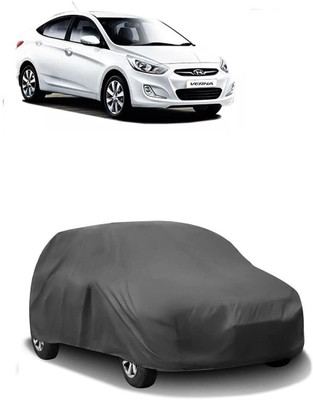 ARNEJA Car Cover For Hyundai Verna Fluidic INHR (Without Mirror Pockets)(Grey)