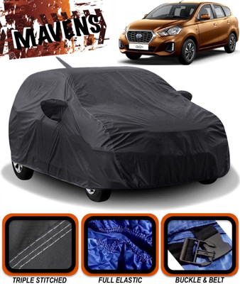 MAVENS Car Cover For Datsun Go+ (With Mirror Pockets)(Black)