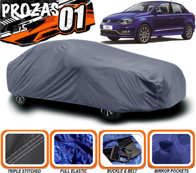 prozas Car Cover For Volkswagen Ameo (With Mirror Pockets)(Grey)