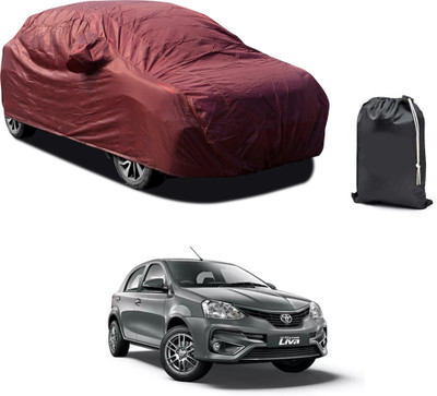 CODOKI Car Cover For Toyota Etios Liva (With Mirror Pockets)(Maroon)