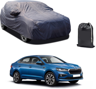 CODOKI Car Cover For Skoda Slavia (With Mirror Pockets)(Grey)
