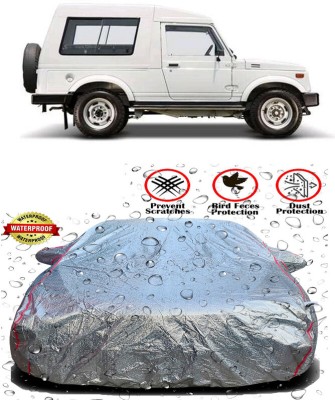 AutoTiger Car Cover For Maruti Suzuki Gypsy MG-410 (With Mirror Pockets)(Silver)