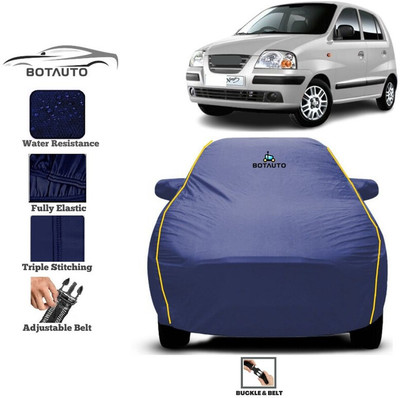 BOTAUTO Car Cover For Hyundai Santro Xing, Universal For Car (With Mirror Pockets)(Blue, Yellow)