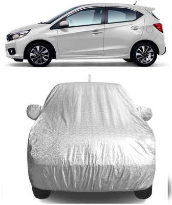 letshapeit Car Cover For Honda Brio (With Mirror Pockets)(Silver, For 2013 Models)