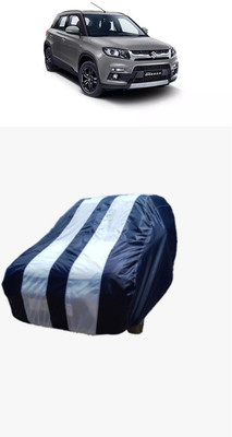 ATBROTHERS Car Cover For Maruti Suzuki Vitara Brezza ZXI Plus AT Dual Tone Petrol (Without Mirror Pockets)(White, Blue)