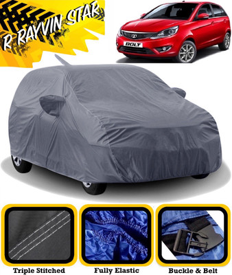 R Rayvin Star Car Cover For Tata Bolt (With Mirror Pockets)(Grey)