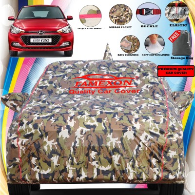 FAMEXON Car Cover For Hyundai Elite i20 (With Mirror Pockets)(Multicolor)