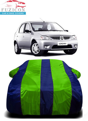 FUZICON Car Cover For Mahindra Logan Edge (With Mirror Pockets)(Green, Blue)