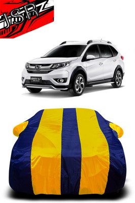 J S R Car Cover For Honda BR-V (With Mirror Pockets)(Yellow, Blue)