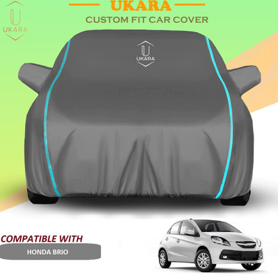 Ukara Car Cover For Honda Brio (With Mirror Pockets)(Grey)