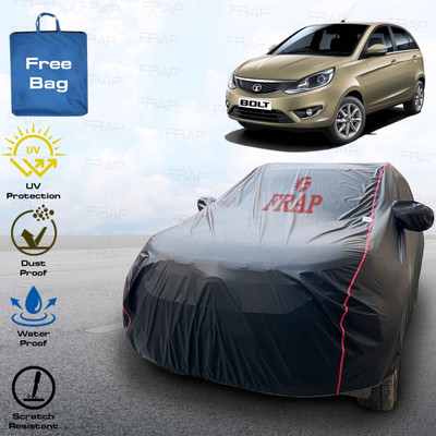 Frap Car Cover For Tata Bolt, Bolt Quadrajet XE, Bolt Revotron XE (With Mirror Pockets)(Black, Red)