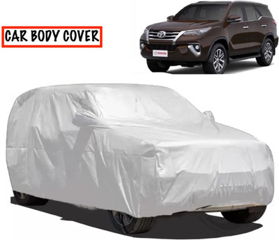 AXLOZ Car Cover For Toyota Fortuner (With Mirror Pockets)(Silver)