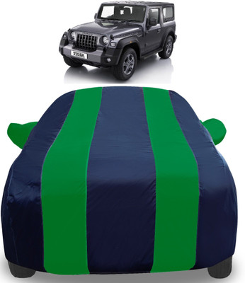 Auto Hub Car Cover For Mahindra Thar (With Mirror Pockets)(Green)